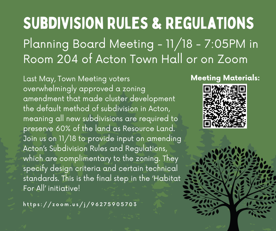 Subdivision Rules and Regulations Public Hearing Newsflash