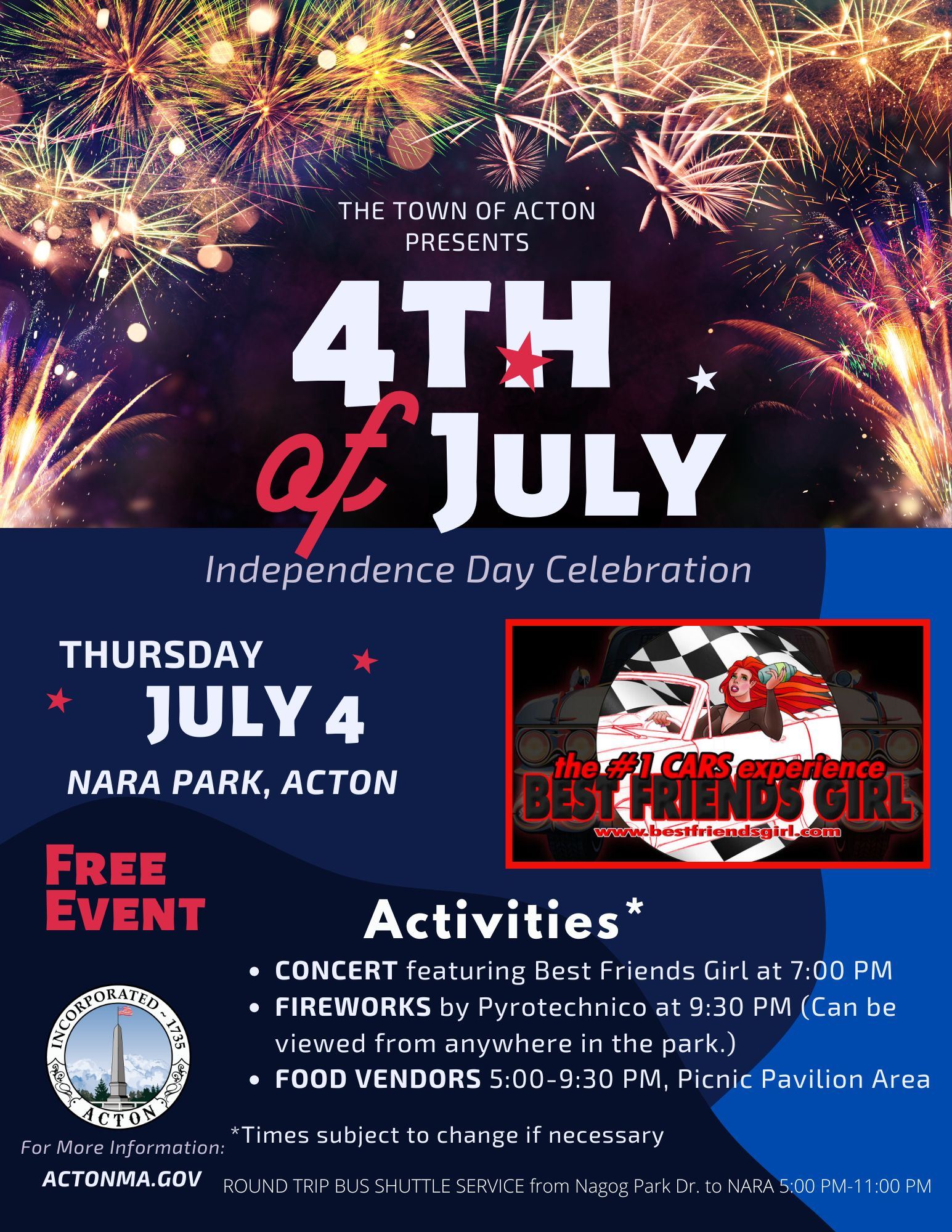 4th of July 2024 at NARA Park Celebration Flyer