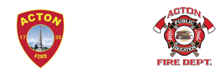 Graphic of Acton Fire Department Patch and Public Education Logo