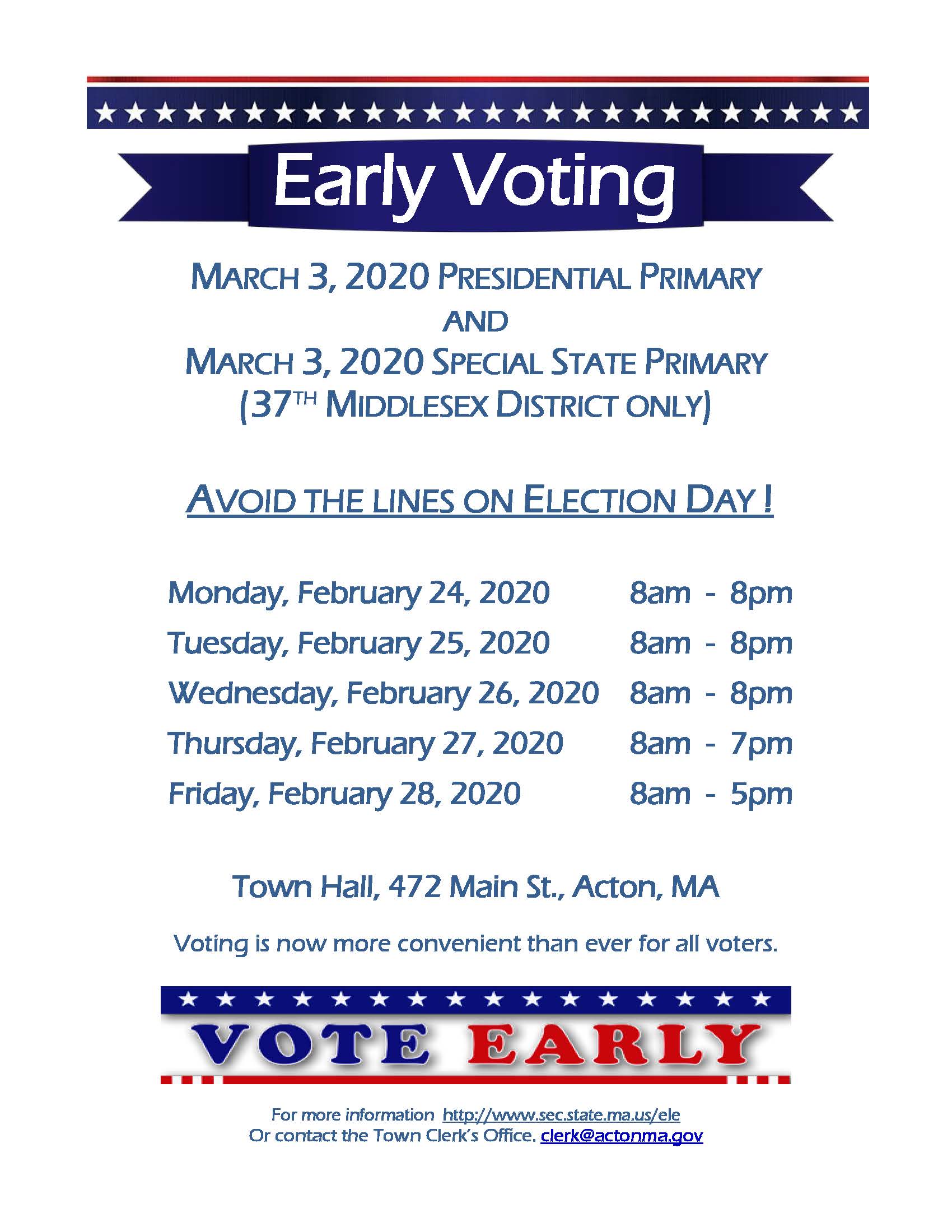 Early Voting flyer March 2020